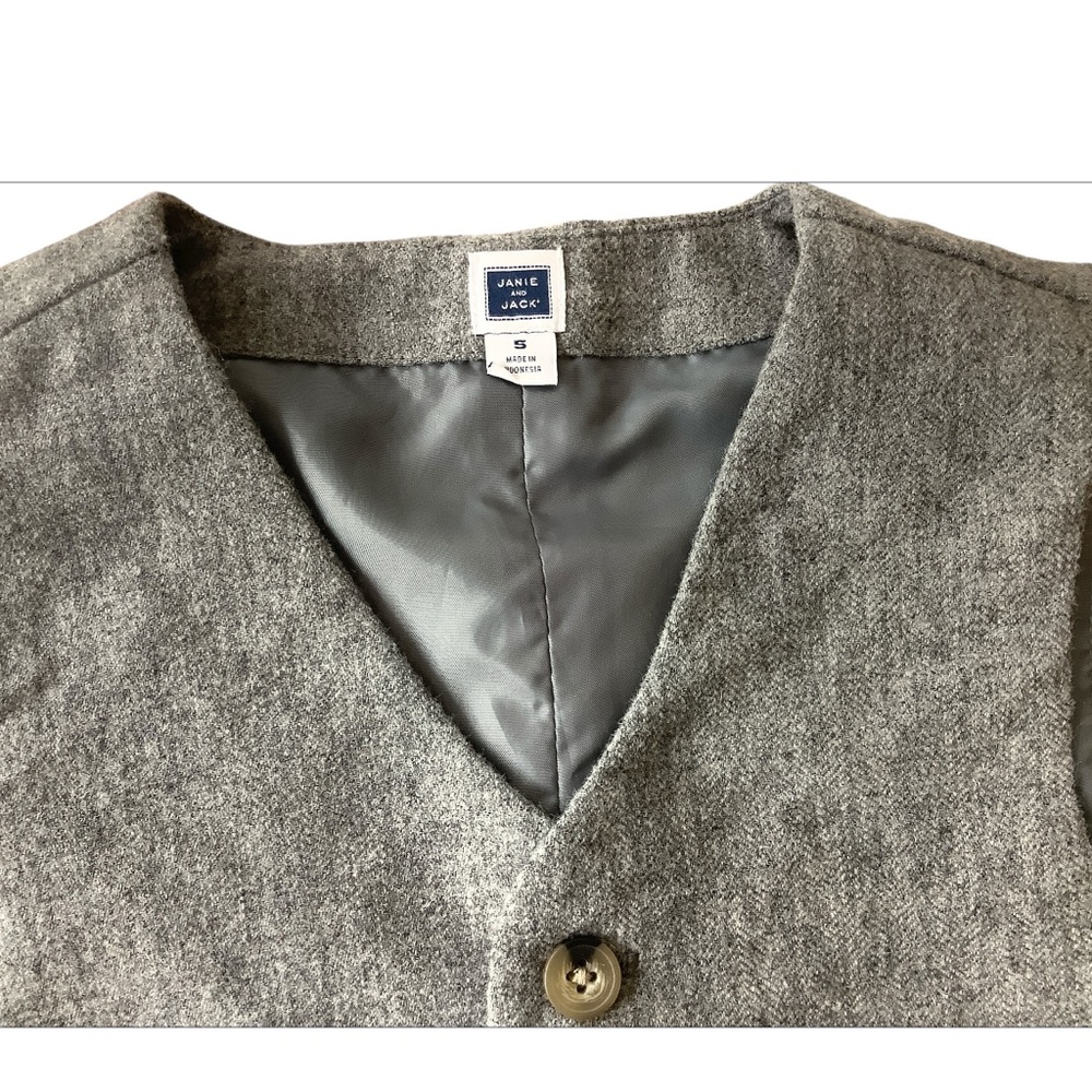 Janie and Jack Grey Wool Blend Vest Size 5 (Boys)